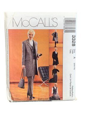 McCalls Sewing Pattern 3328 Womens Jacket Pant Skirt Vest Size 6-8-10 Uncut